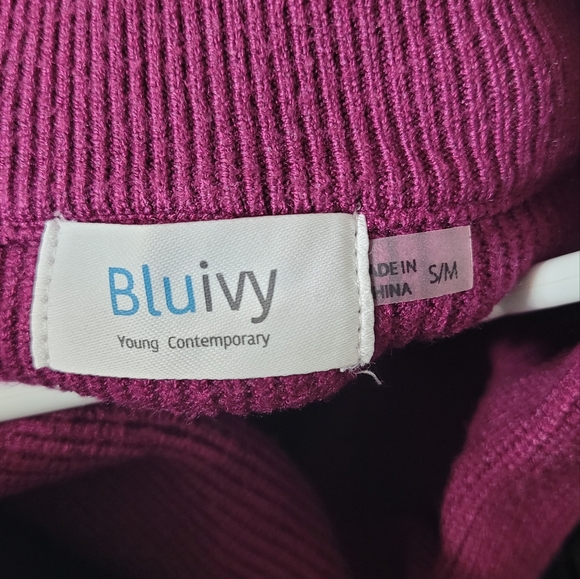 BLUIVY fushia dolman sleeve slouchy sweater size s/m - Picture 3 of 4